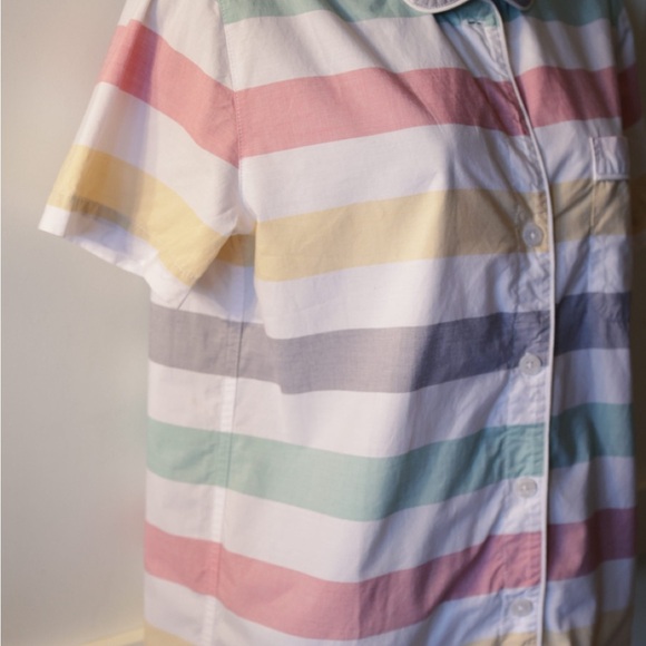 Striped Short Sleeve Pajama Top - Picture 1 of 4